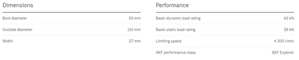 SKF 6310-2RS1-C3 - Dimension